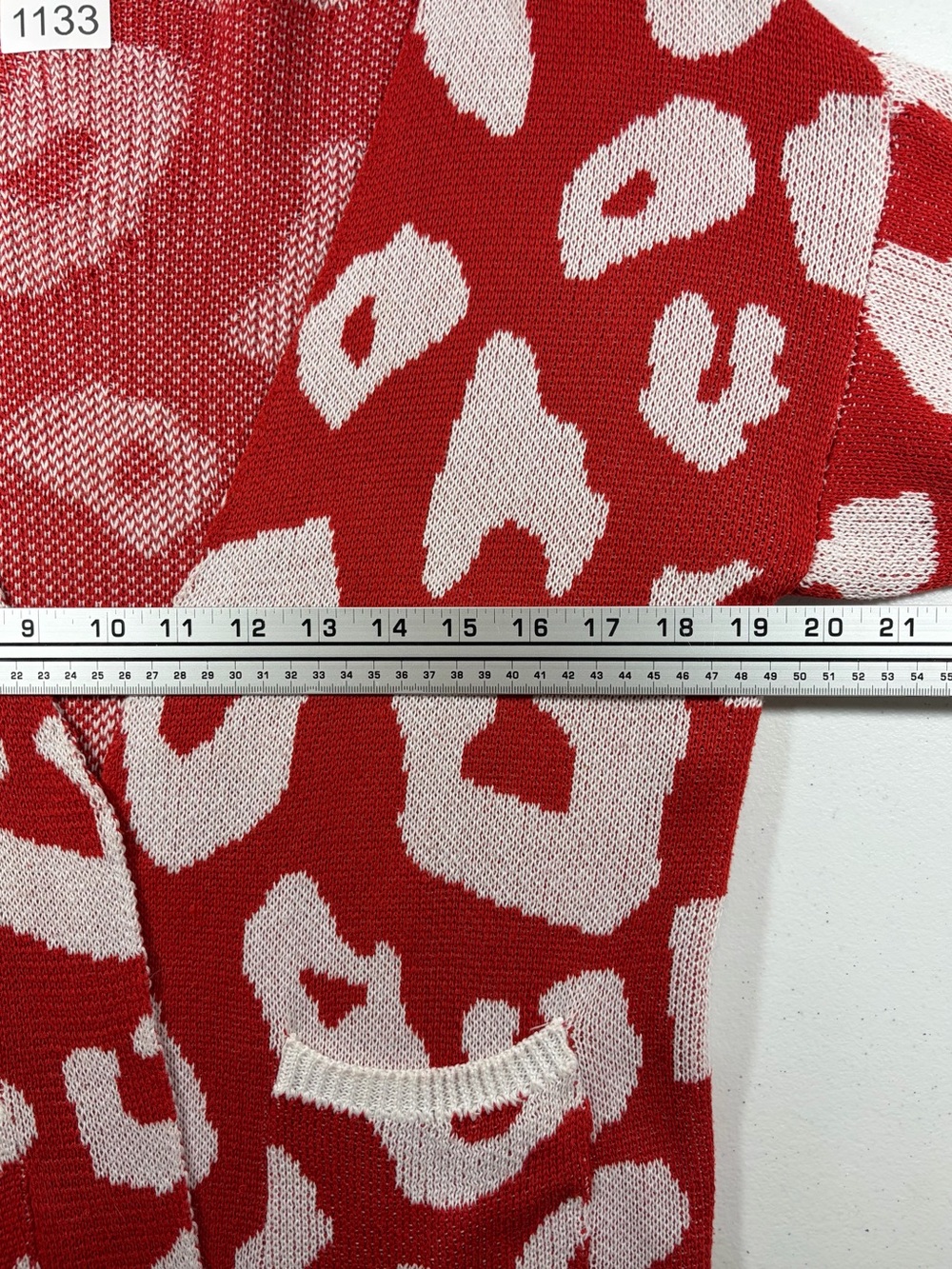 Leopard Print Open-Front Sweater Cardigan (M) - Picture 4 of 5